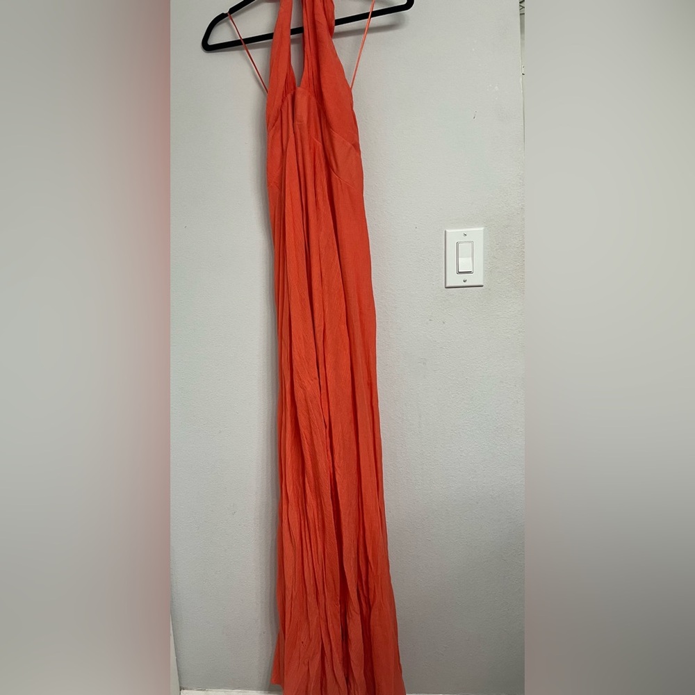 Elegant Orange Maxi Dress